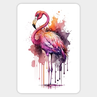 Flamingo Ink Art Sticker